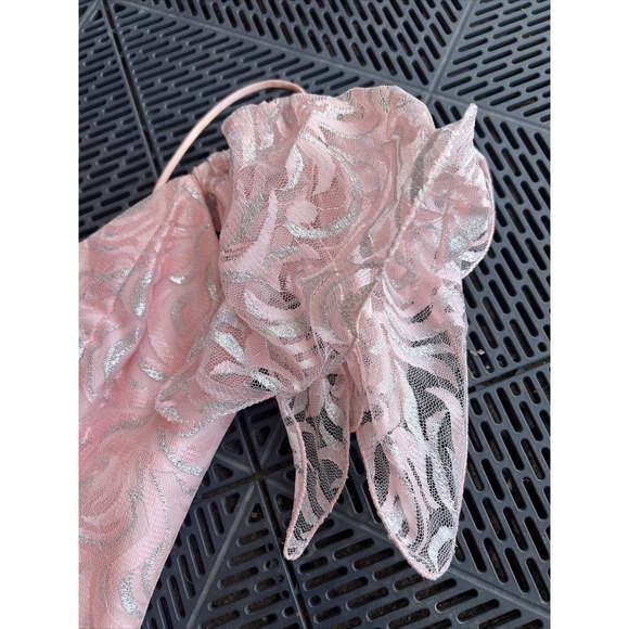 Vtg 80s Pink Fairycore Handkerchief Asymmetrical Hem Party Slip Dress small - Picture 9 of 15